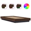 vidaXL Bed Frame with LED Lights without Mattress Brown Oak 75x190cm