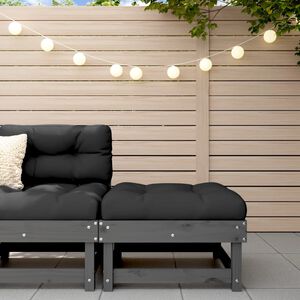 vidaXL Garden Footstool Grey Solid Wood Pine