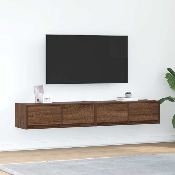 vidaXL TV Cabinets 2 pcs Brown Oak 80x31x25.5 cm Engineered Wood