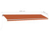 vidaXL Freestanding Manual Retractable Awning 600x300 cm Orange/Brown