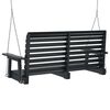 vidaXL Garden Swing Bench with Metal Chains Black Solid Wood Fir