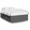 vidaXL Bed Frame without Mattress Dark Grey Double Fabric