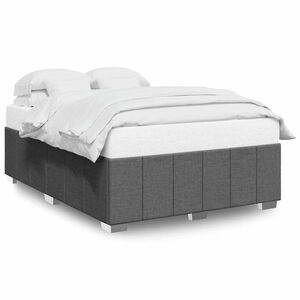 vidaXL Bed Frame without Mattress Dark Grey Double Fabric