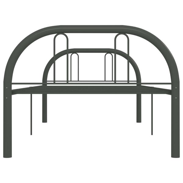 vidaXL Bed Frame without Mattress Grey Metal 90x200 cm