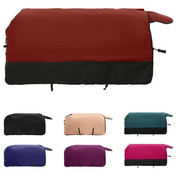 vidaXL Horse Blanket Bordeaux and Black 135 cm Polyester