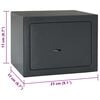 vidaXL Safe Box with Lock Dark grey 23 x 17 x 17 cm Steel