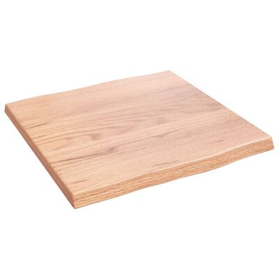 vidaXL Table Top Light Brown 40x40x2 cm Treated Solid Wood Oak Live Edge