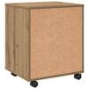 vidaXL Rolling Cabinet Artisan Oak 45x38x54 cm Engineered Wood