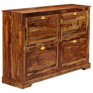 vidaXL Shoe Cabinet 140x35x90 cm Solid Acacia Wood