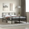 vidaXL Metal Bed Frame without Mattress with Footboard Black 120x200cm