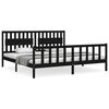 vidaXL Bed Frame without Mattress Black 200x200 cm Solid Wood Pine