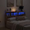 vidaXL Headboard Cabinet with LED Old Wood 160x17x102 cm