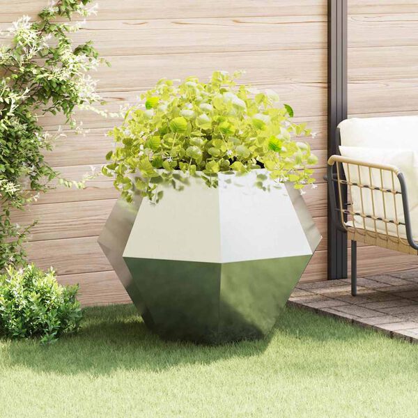 vidaXL Planter Silver 100 x 100 x 80 cm Galvanised Steel