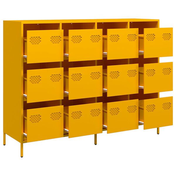 vidaXL Sideboard Mustard Yellow 135x39x103.5 cm Cold-rolled Steel