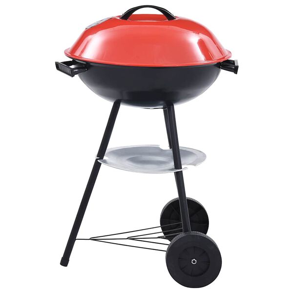 vidaXL Portable XXL Charcoal Kettle BBQ Grill with Wheels 44 cm