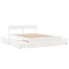vidaXL Bed Frame without Mattress White 150x200 cm King Size Solid Wood Pine