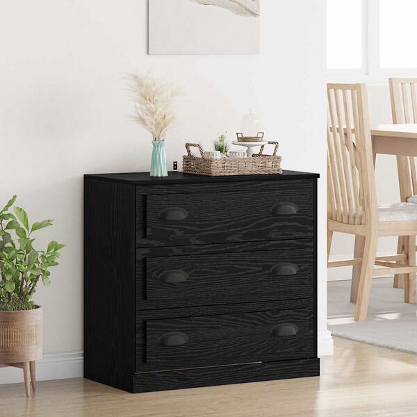 vidaXL Sideboard Black Oak 70 x 35.5 x 67.5 cm Engineered Wood