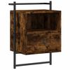 vidaXL Bedside Cabinets Wall-mounted 2 pcs Smoked Oak 40x30x61 cm Engineered Wood