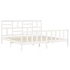vidaXL Bed Frame without Mattress White Super King Size Solid Wood Pine