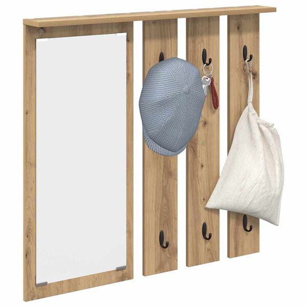 vidaXL Wall-Mounted Coat Rack with Shelf Artisan oak 84 x 10 x 80 cm