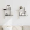 vidaXL Wall Shelves 2 pcs Grey Sonoma 50x12x50 cm Engineered Wood