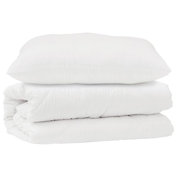 vidaXL Duvet Set with Pillow 2 pcs White Microfibre