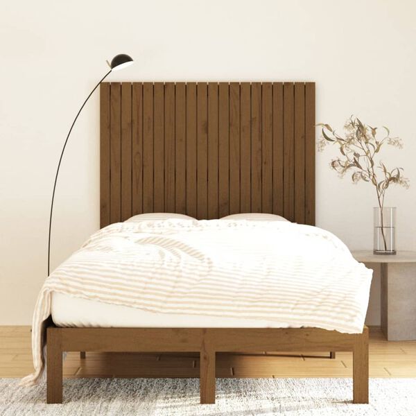 vidaXL Wall Headboard Honey Brown 127.5x3x110 cm Solid Wood Pine