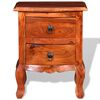 vidaXL Nightstand with Drawers Solid Acacia Wood