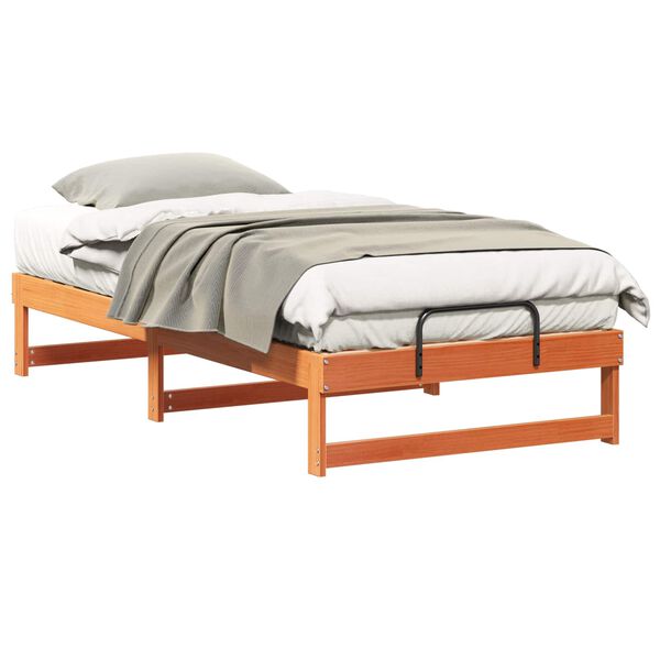 vidaXL Bed Frame Brown 90 x 200 cm Solid Pine Wood