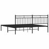 vidaXL Metal Bed Frame without Mattress with Headboard Black 183x213cm