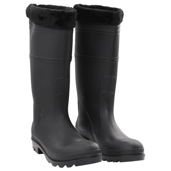 vidaXL Rian Boots with Removable Socks Black Size 46 PVC