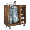 vidaXL Golf Cabinet with Wheel Plain Smoked Oak 90 x 45 x 98 cm