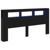 vidaXL LED Headboard Black Oak Engineered Wood