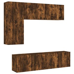 vidaXL 5 Piece TV Wall Units Smoked Oak Engineered Wood