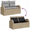 vidaXL Garden Sofa Beige 124 x 62 x 69cm Poly Rattan