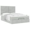 vidaXL Ottoman Bed with Mattresses Light Grey 140x200cm Velvet