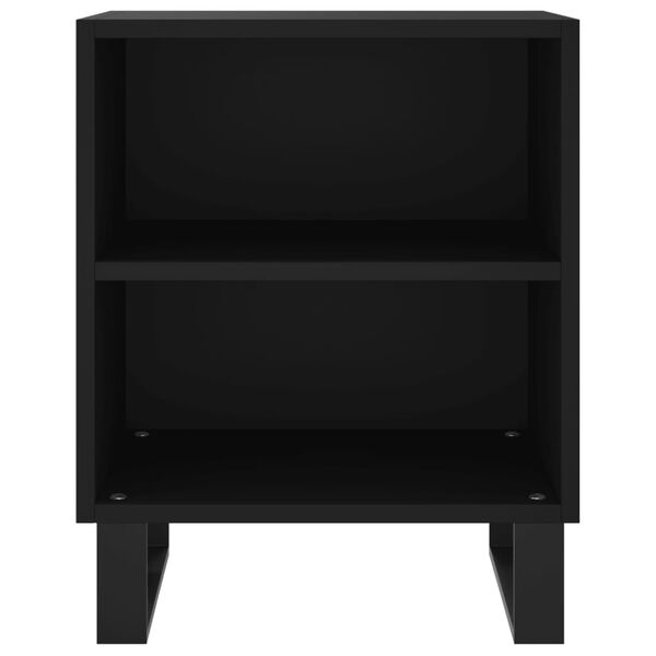 vidaXL Bedside Cabinet Black 40x30x50 cm Engineered Wood
