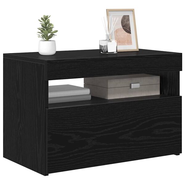 vidaXL TV Cabinet Black Oak 60 x 35 x 40 cm Engineered Wood