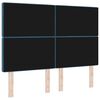 vidaXL LED Headboard with LED Strip Lights Dark Blue 160 cm Polyester