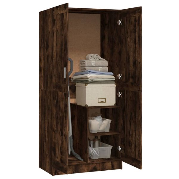 vidaXL Wardrobe Smoked Oak 82.5x51.5x180 cm Engineered Wood