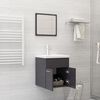 vidaXL 2 Piece Bathroom Furniture Set High Gloss Grey Engineered Wood