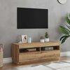 vidaXL TV Cabinet with LED Lights Artisian Oak 100x35x40 cm Engineered Wood