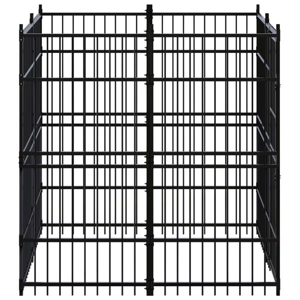 vidaXL Outdoor Dog Kennel Steel 3.69 m²