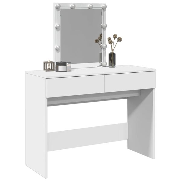 vidaXL Dressing Table with LED White 100x40x130 cm