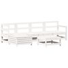 vidaXL 6 Piece Garden Sofa Set White Solid Wood Pine