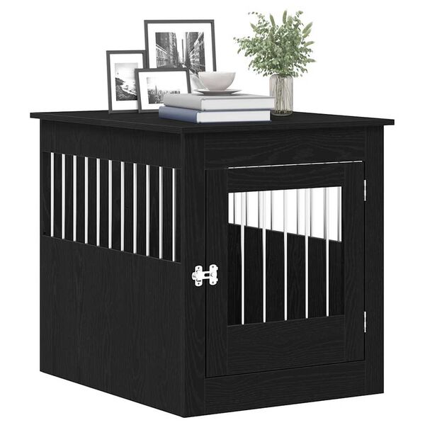 vidaXL Dog Crate Furniture Black Oak 64.5x80x71 cm Engineered Wood