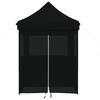 vidaXL Foldable Party Tent Pop-Up with 4 Sidewalls Black