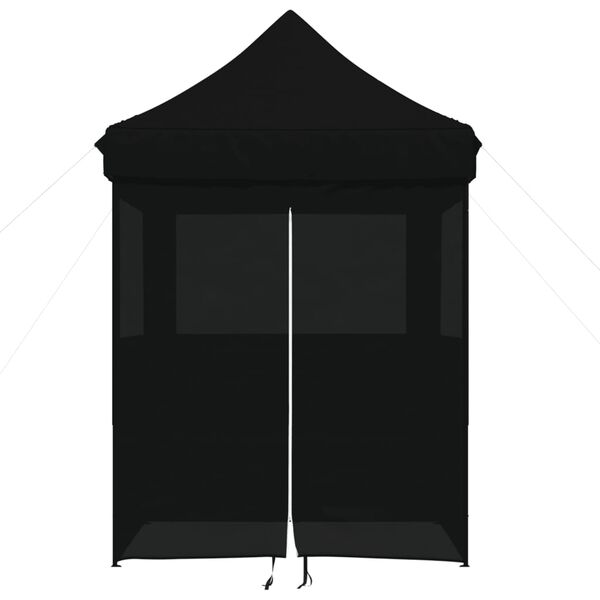 vidaXL Foldable Party Tent Pop-Up with 4 Sidewalls Black