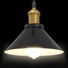 vidaXL Pendant Lamp Height Adjustable E27 Gloss Black Ø 22 cm Metal