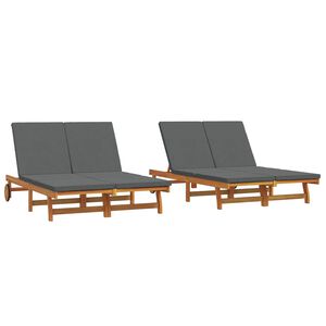 vidaXL Sun Lounger Brown 125 x 200 x 84 cm Solid Acacia Wood